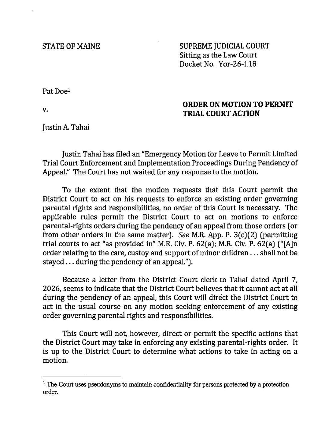 May 12, 2026 Law Court order, page 1